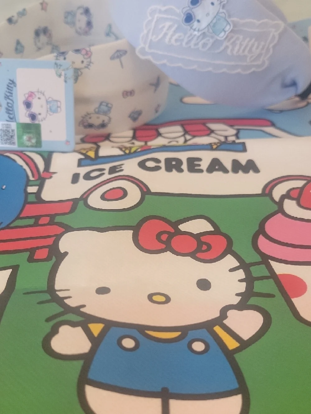 BUNDLE of Sanrio HELLO KITTY Ice Cream Tote 2 Headbands CREME SHOP Lip Balm NWT